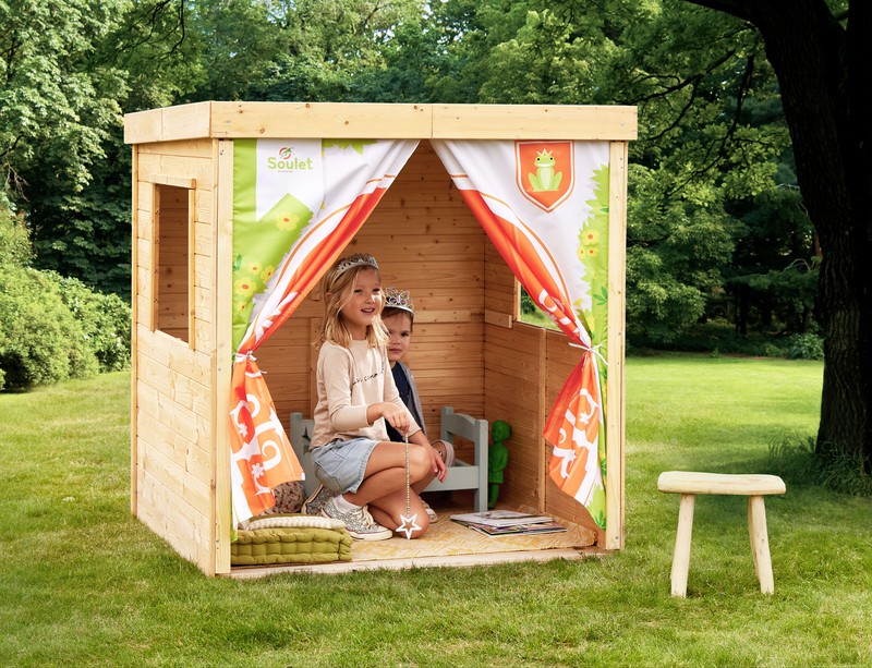 Cabaña infantil de madera con arenero Elisabeth — jardineriadelvalles