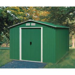 Caseta metálica verde para jardín Titan
