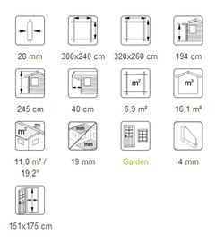 Casita de jardín Vivian 6,9 m2