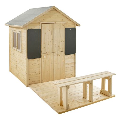 Casita de madera para niños con terraza y banco Grace 4857 Soulet ...