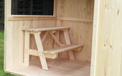 Casita de madera para niños con porche Jazz