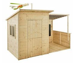 Casita infantil de madera con porche San Diego