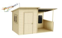 Casita infantil de madera con porche San Diego