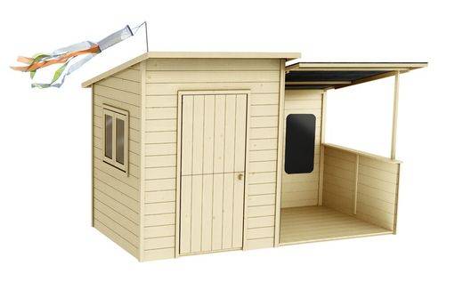 Casita infantil de madera con porche San Diego