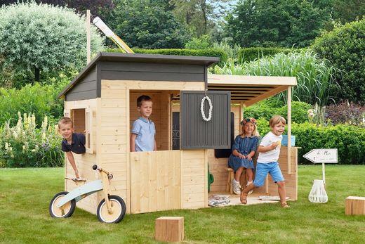 Casita infantil de madera con porche San Diego