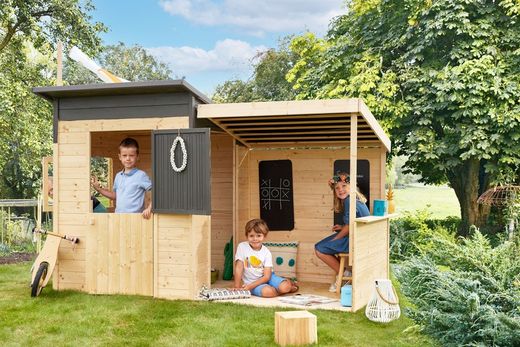 Casita infantil de madera con porche San Diego