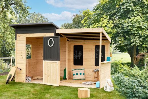 Casita infantil de madera con porche San Diego