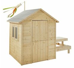 Casita de madera para niños Tiana con mesa picnic incorporada