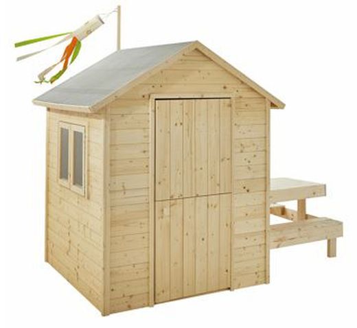 Casita de madera para niños Tiana con mesa picnic incorporada