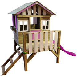 LOLLIPOP maison surélevée en couleurs avec toboggan
