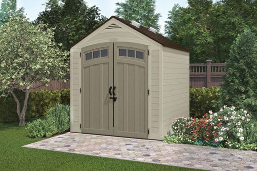 Casita jardín resina marca Suncast 7x7 con suelo incluido