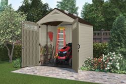 Maison de jardin en résine de marque Suncast 7x7 avec terreau inclus
