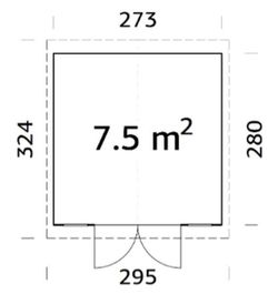 Dan 7.0 m2 shed with blind door