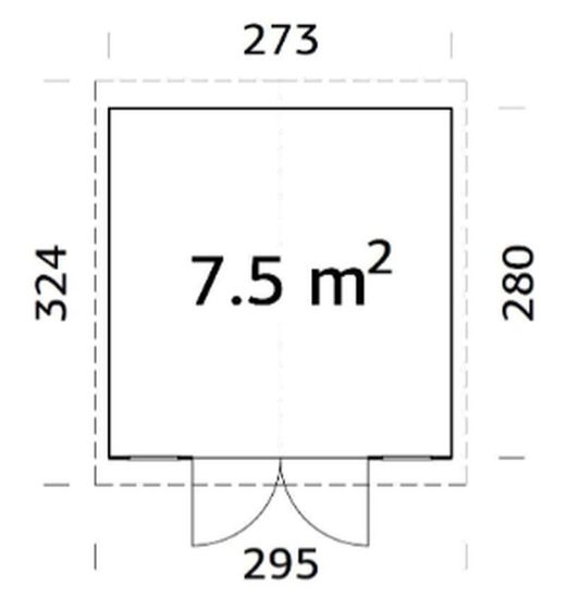Dan 7.0 m2 shed with blind door
