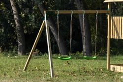 Columpio doble apoyado en L - accesorio para parques infantiles