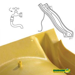 Double balançoire en bois avec toboggan