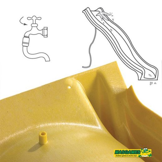 Double balançoire en bois avec toboggan