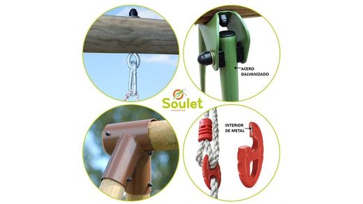 Altalena in legno con scivolo Figue