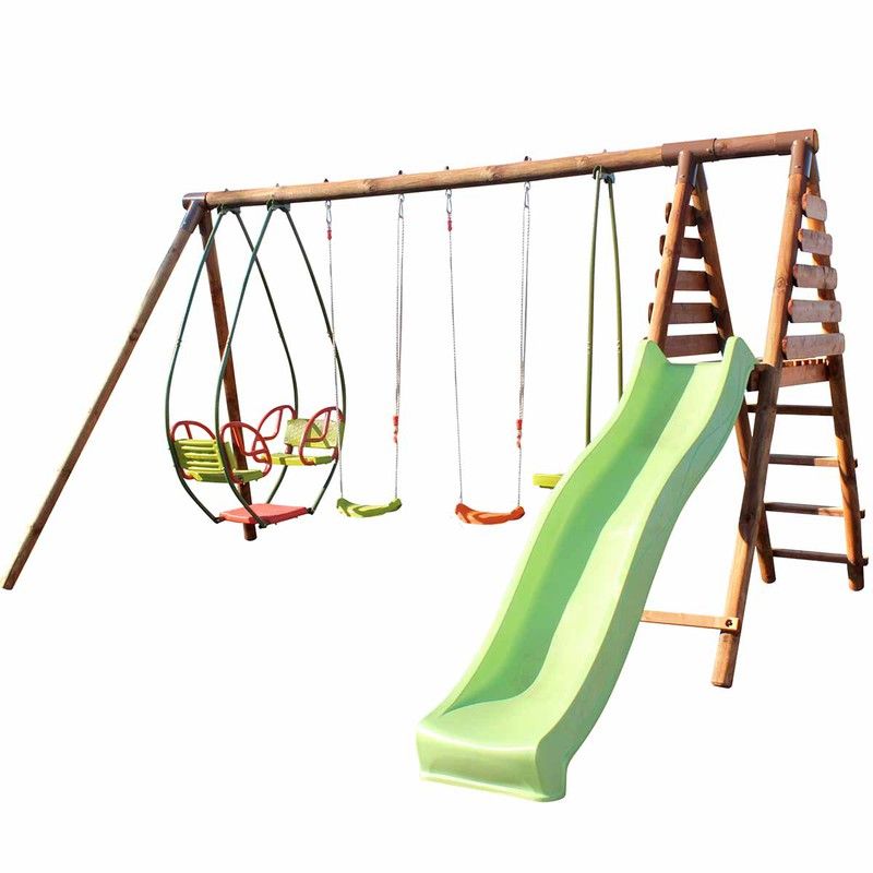 Juegos Columpio Tobogan Estación De Juegos De Madera Con Tobogán Y