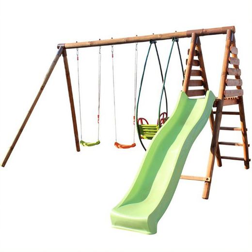 parco giochi in legno con scivolo Narcisse