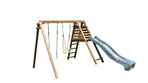 Balançoire en bois avec toboggan Prune