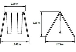 Balançoire à double Kibo en bois