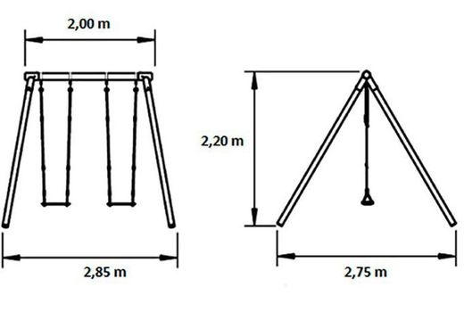 Balançoire à double Kibo en bois