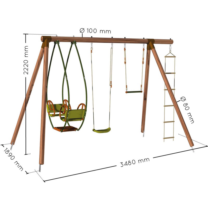 Columpio infantil Mathias 2 asientos — jardineriadelvalles