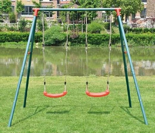 Doppelte Metallschaukel für Kinder