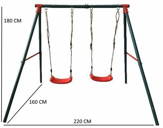 Columpio para niños doble de metal