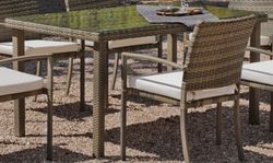 Conjunto de jantar de jardim de rattan ABASARI