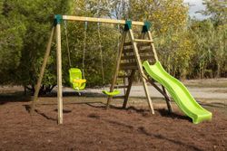 Balançoire double section carrée en bois