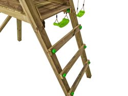 Balançoire double section carrée en bois