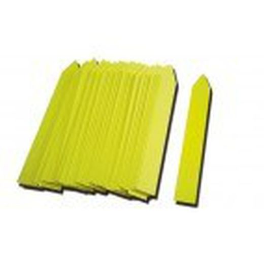 Gelbe Plastiketiketten