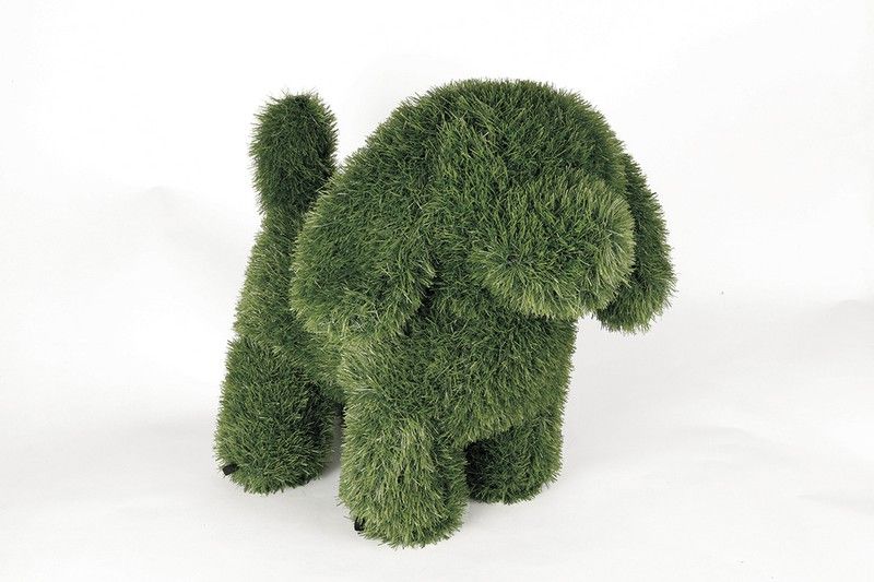 Statue Chien Labrador Assis 35 Cm Effet Bois Flotté – Ornement Jardin Rustique Imperméable Résine