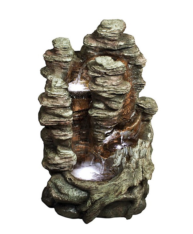 Fuente de agua en espiral decorativa fuente de agua tallado en piedra  natural