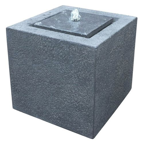 Fuente decorativa moderna cubo antracita