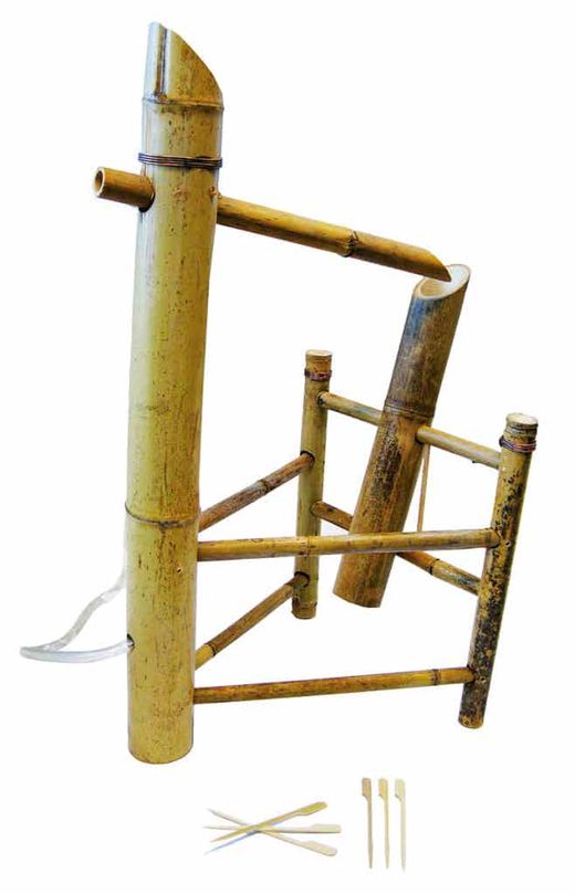 Fontana giapponese in bambù per giardino o laghetto – Effetto Zen