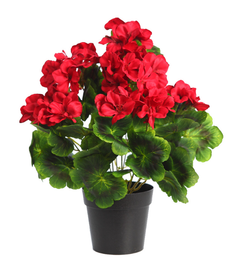 GERANIO ARTIFICIAL CON MACETA 38CM