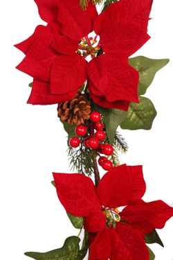 Poinsettia garland 140cm