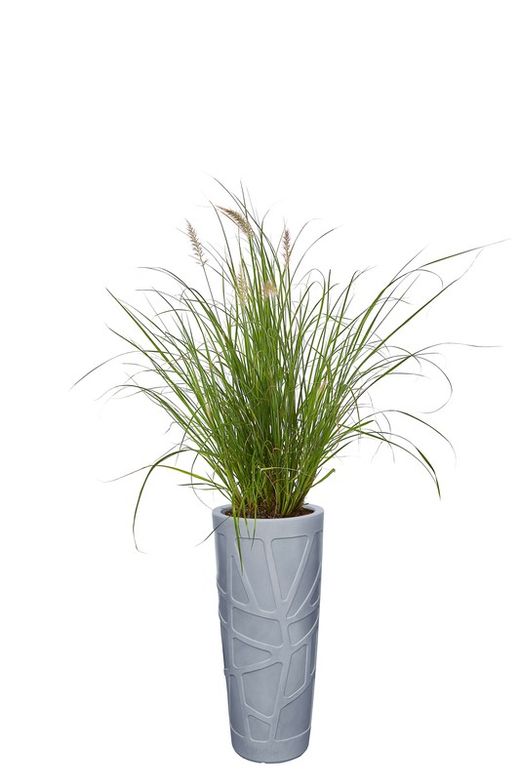 Vase décoratif en résine haut pot de fleur courbe mosaïque 90x38 cm