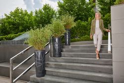 Vase décoratif en résine haut pot de fleur courbe mosaïque 90x38 cm