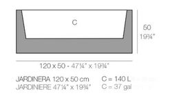 Floreira retangular de resina 120x50x50 By studio Vondom