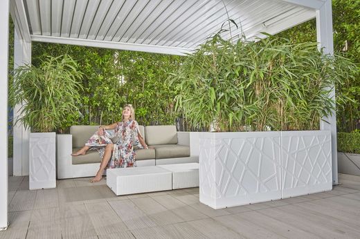 Jardinera resina rectangular alta flowebox 80x30 cm