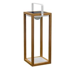 Lampada da terra solare in teak modello Lux