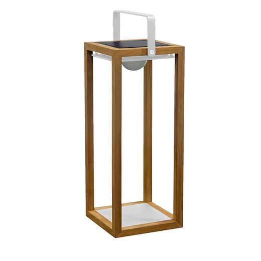 Lampada da terra solare in teak modello Lux