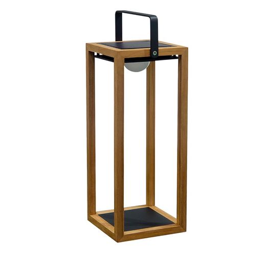 Lampada da terra solare in teak modello Lux