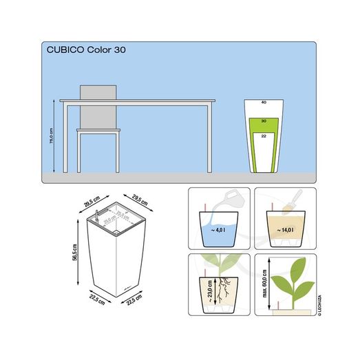 Cubic Owl self-watering pot 29.5x29x5x56x5 cm