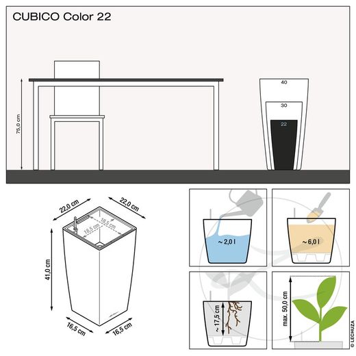Cubic Owl self-watering pot 49.5x49x5x75.5 cm