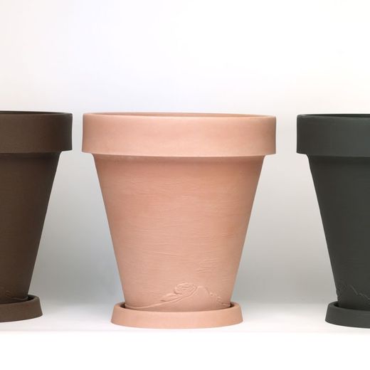 Jardinière classique en résine couleur terre Country ronde 45x49 cm